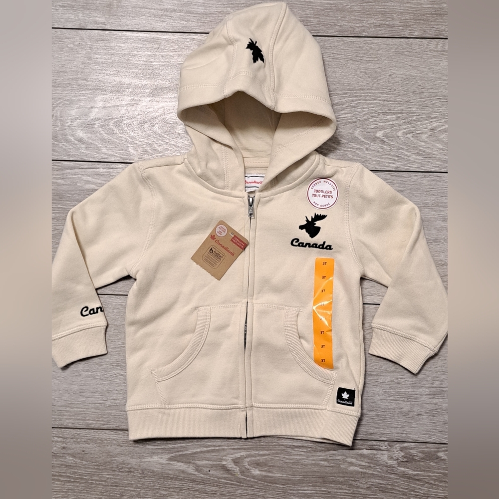 Brand New Canadiana Kids Cream Hoodie